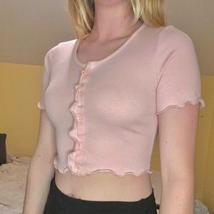 pair or separate green and pink crop tops